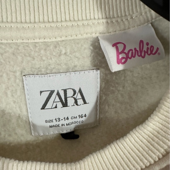 Zara Cream Barbie Graphic Sweatshirt - Kids 13-14 - Picture 3 of 3